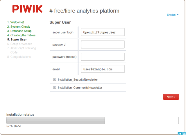 OpenShift安装Piwik网站访问统计系统